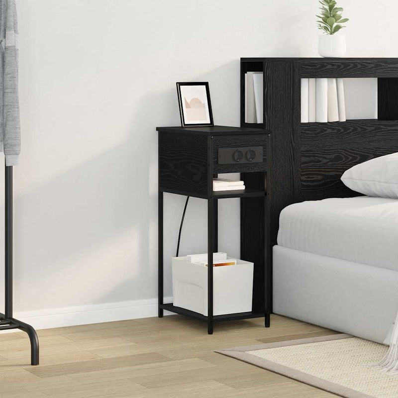 vidaXL Éjjeliszekrény Musta tammi 41 x 28 x 76 cm Faanyag