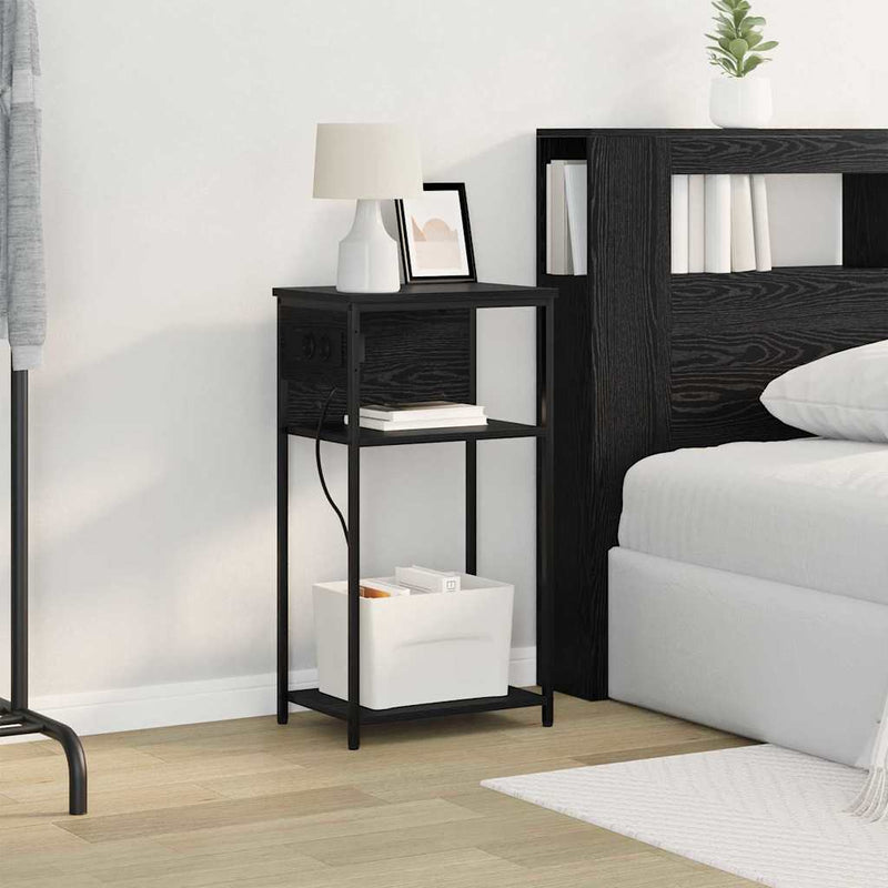 vidaXL Éjjeliszekrény Musta tammi 41 x 28 x 76 cm Faanyag