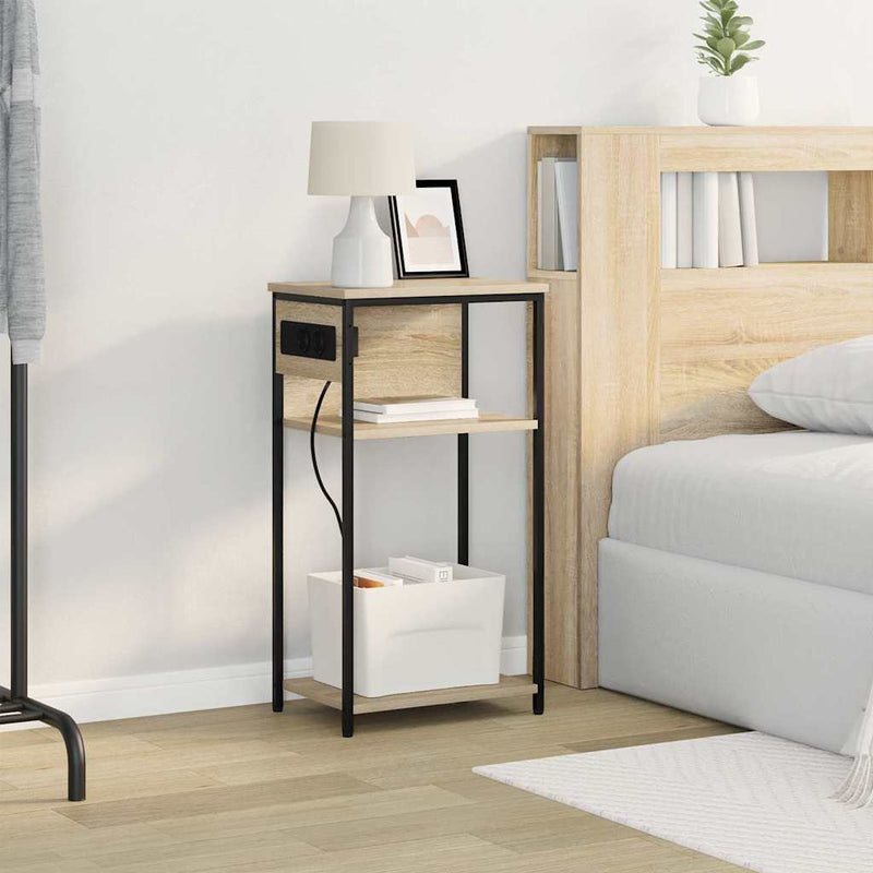 vidaXL Éjjeliszekrény sonoma tölgy 41 x 28 x 76 cm Faanyag