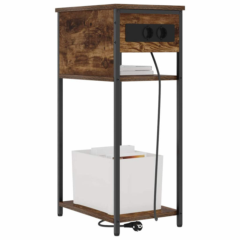 vidaXL Éjjeliszekrény Füstölt tölgy 41 x 28 x 76 cm Faanyag