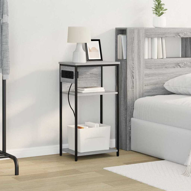 vidaXL Éjjeliszekrény Szürke sonoma 41 x 28 x 76 cm Faanyag