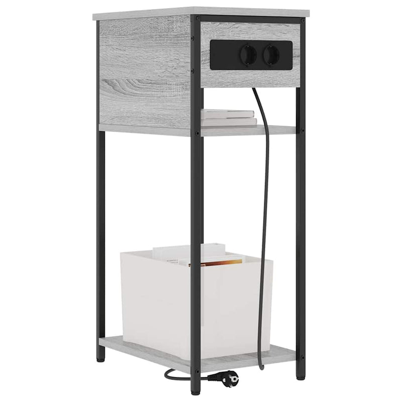 vidaXL Éjjeliszekrény Szürke sonoma 41 x 28 x 76 cm Faanyag