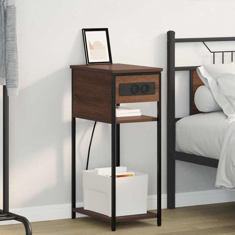 vidaXL Éjjeliszekrény barna tölgy 41 x 28 x 76 cm Faanyag