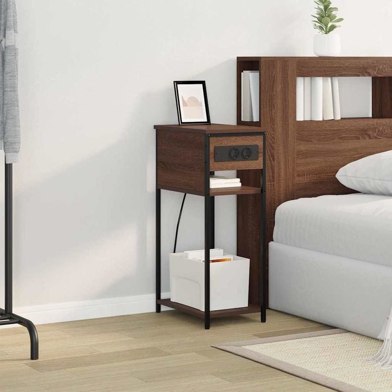 vidaXL Éjjeliszekrény barna tölgy 41 x 28 x 76 cm Faanyag