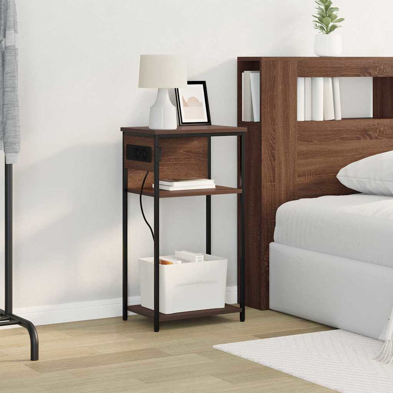 vidaXL Éjjeliszekrény barna tölgy 41 x 28 x 76 cm Faanyag