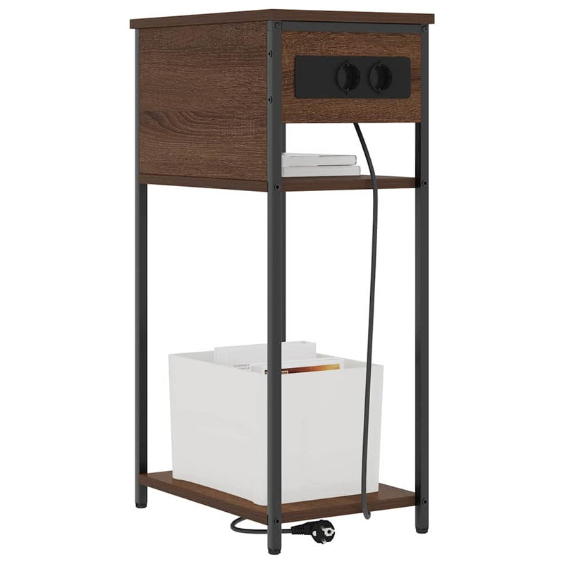 vidaXL Éjjeliszekrény barna tölgy 41 x 28 x 76 cm Faanyag