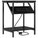 vidaXL Éjjeli asztal Musta tammi 38 x 30 x 48 cm Faanyag