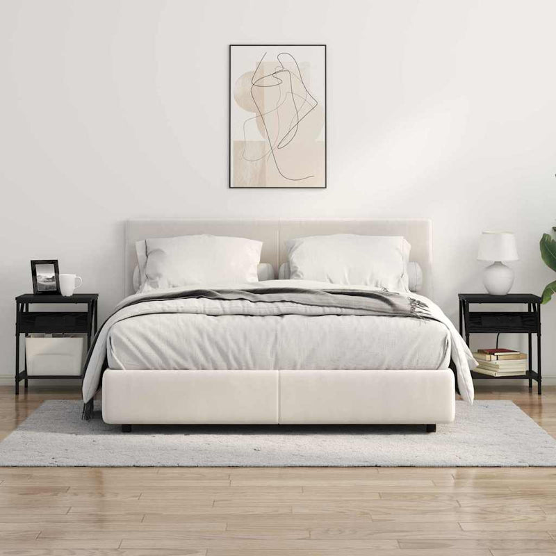 vidaXL Éjjeli asztal 2 pcs Musta tammi 38 x 30 x 48 cm Faanyag