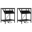vidaXL Éjjeliszekrény 2 pcs Fekete tölgy 38 x 30 x 48 cm Faanyag