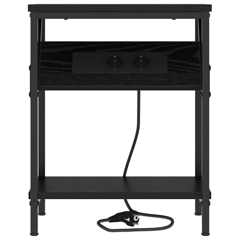 vidaXL Éjjeli asztal 2 pcs Musta tammi 38 x 30 x 48 cm Faanyag