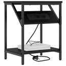 vidaXL Éjjeli asztal 2 pcs Musta tammi 38 x 30 x 48 cm Faanyag