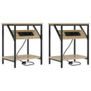 vidaXL Éjjeliszekrény 2 pcs Sonoma tölgy 38 x 30 x 48 cm Faanyag