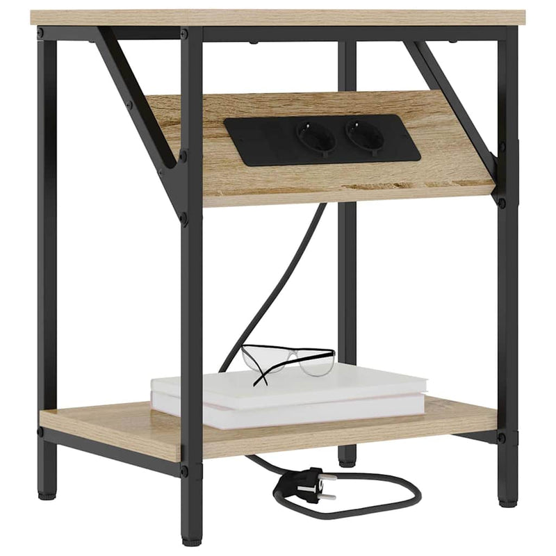 vidaXL Éjjeli asztal 2 pcs sonoma tölgy 38 x 30 x 48 cm Faanyag