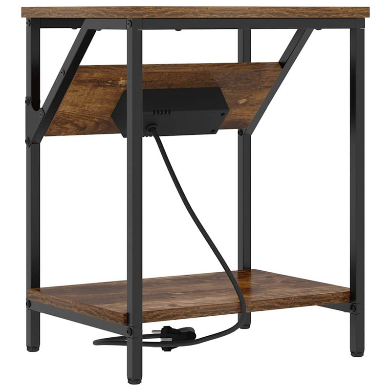 vidaXL Éjjeli asztal Füstölt tölgy 38 x 30 x 48 cm Faanyag