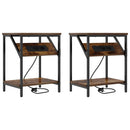 vidaXL Éjjeliszekrény 2 pcs Füstölt tölgy 38 x 30 x 48 cm Faanyag