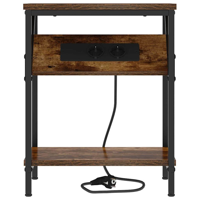 vidaXL Éjjeli asztal 2 pcs Füstölt tölgy 38 x 30 x 48 cm Faanyag