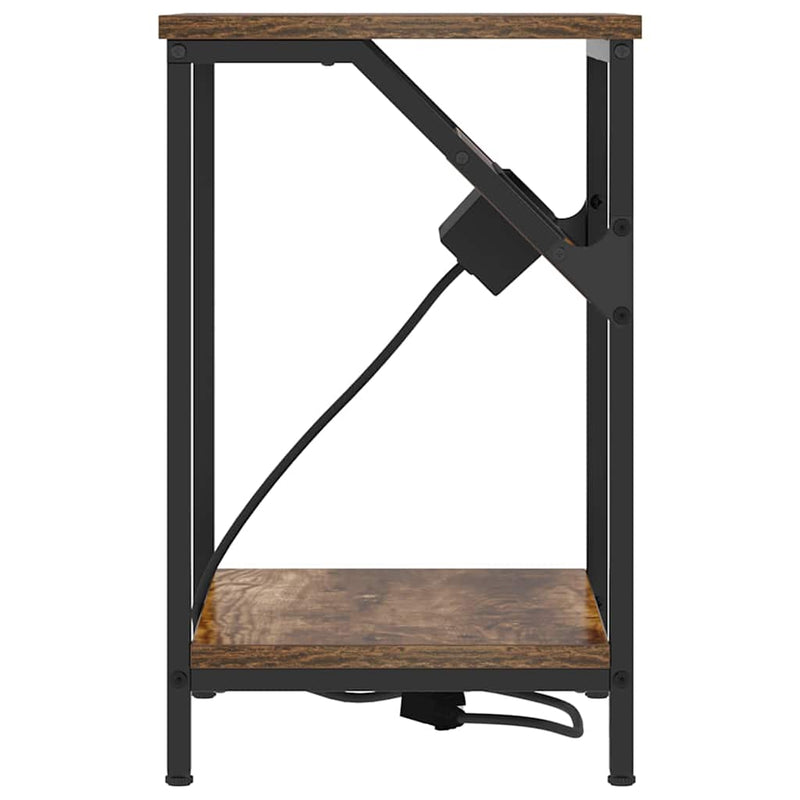 vidaXL Éjjeli asztal 2 pcs Füstölt tölgy 38 x 30 x 48 cm Faanyag