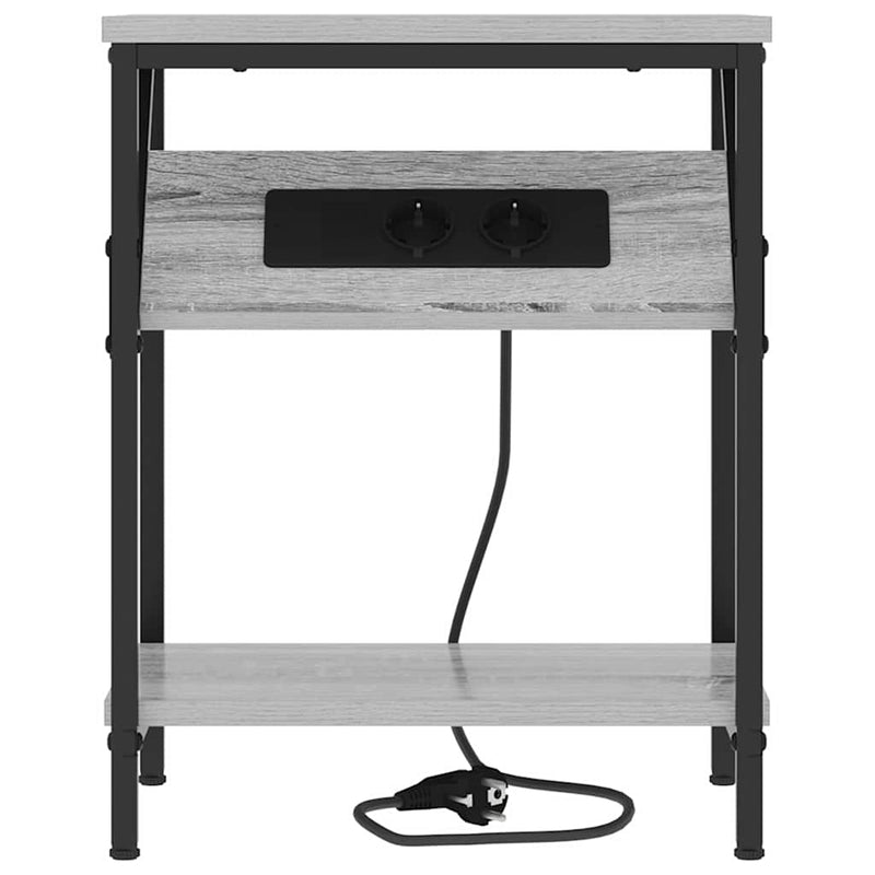 vidaXL Éjjeli asztal 2 pcs Szürke sonoma 38 x 30 x 48 cm Faanyag