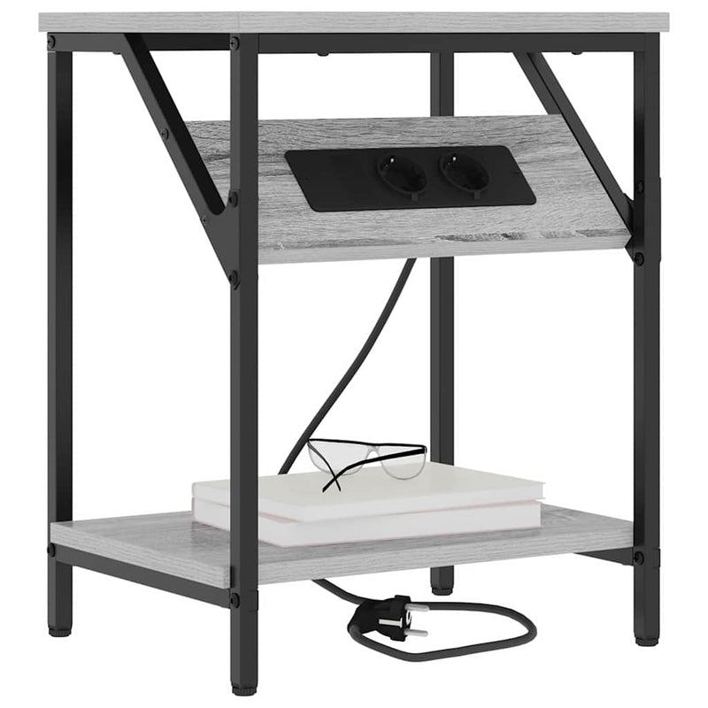 vidaXL Éjjeli asztal 2 pcs Szürke sonoma 38 x 30 x 48 cm Faanyag