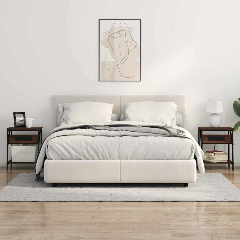 vidaXL Éjjeli asztal 2 pcs barna tölgy 38 x 30 x 48 cm Faanyag