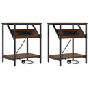 vidaXL Éjjeli asztal 2 pcs barna tölgy 38 x 30 x 48 cm Faanyag