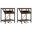 vidaXL Éjjeliszekrény 2 pcs Barna Tölgy 38 x 30 x 48 cm Faanyag