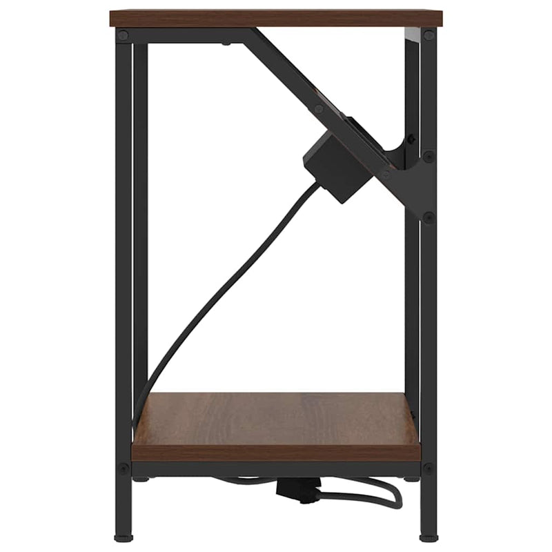 vidaXL Éjjeli asztal 2 pcs barna tölgy 38 x 30 x 48 cm Faanyag