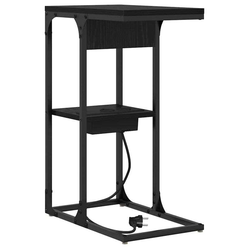 vidaXL Éjjeli asztal Musta tammi 41.5 x 26 x 60.5 cm Faanyag