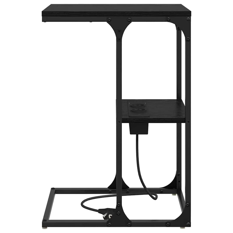 vidaXL Éjjeli asztal Musta tammi 41.5 x 26 x 60.5 cm Faanyag