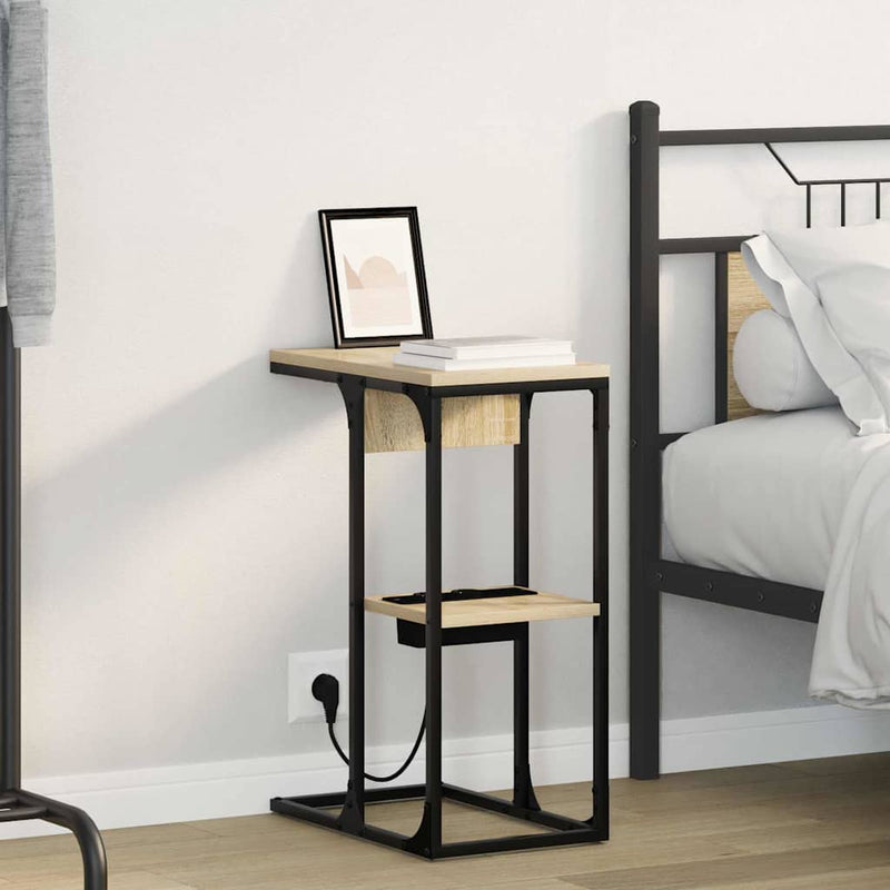 vidaXL Éjjeli asztal sonoma tölgy 41.5 x 26 x 60.5 cm Faanyag