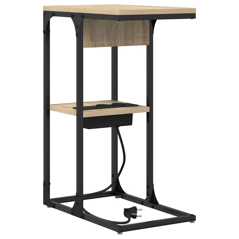 vidaXL Éjjeli asztal sonoma tölgy 41.5 x 26 x 60.5 cm Faanyag