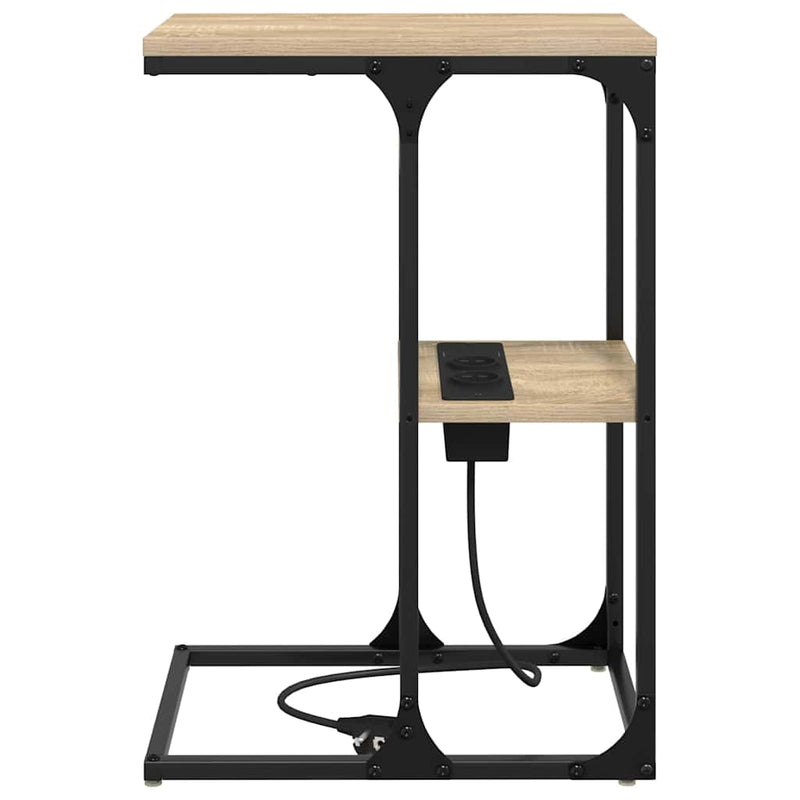 vidaXL Éjjeli asztal sonoma tölgy 41.5 x 26 x 60.5 cm Faanyag