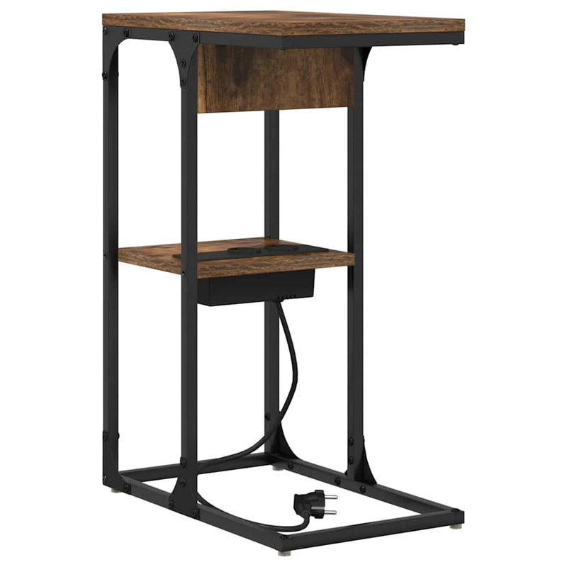 vidaXL Éjjeli asztal Füstölt tölgy 41.5 x 26 x 60.5 cm Faanyag