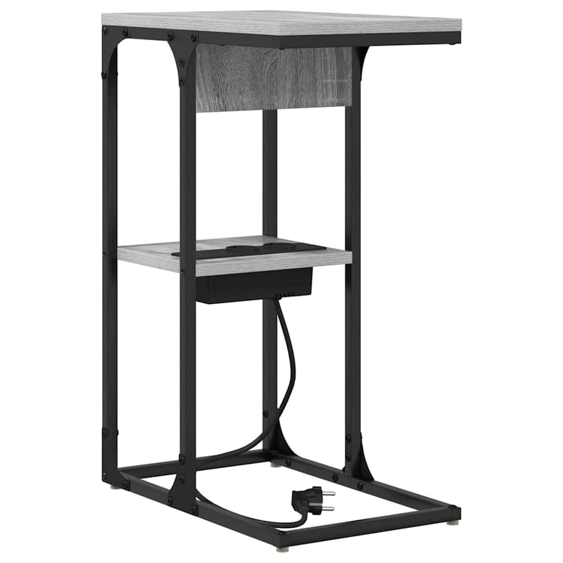 vidaXL Éjjeli asztal Szürke sonoma 41.5 x 26 x 60.5 cm Faanyag