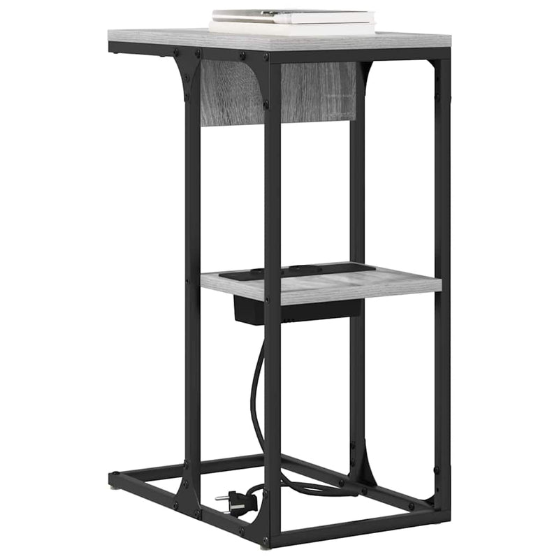 vidaXL Éjjeli asztal Szürke sonoma 41.5 x 26 x 60.5 cm Faanyag