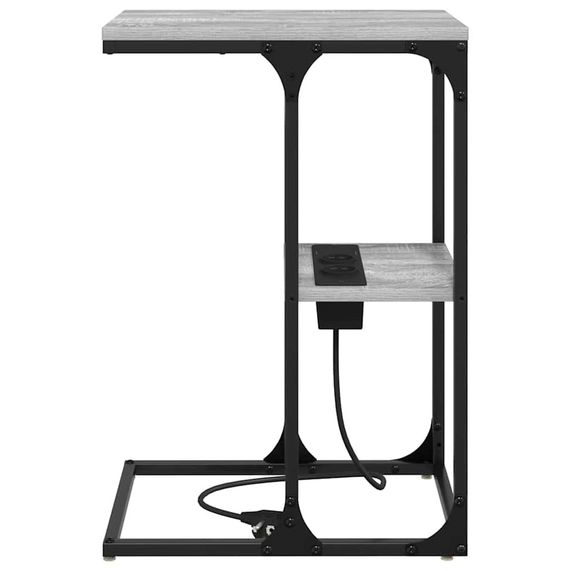 vidaXL Éjjeli asztal Szürke sonoma 41.5 x 26 x 60.5 cm Faanyag