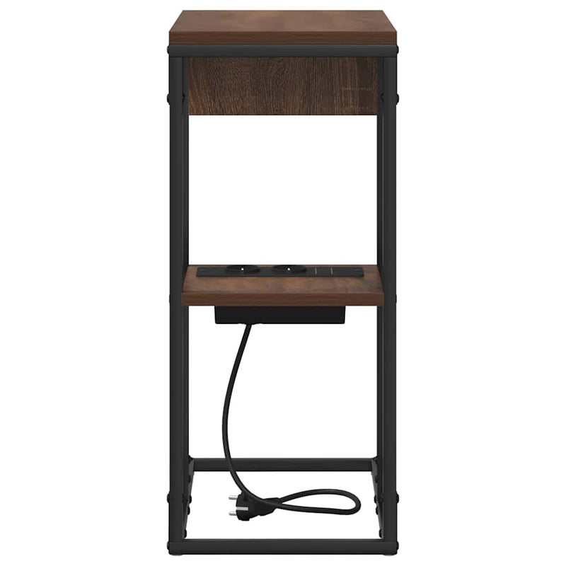 vidaXL Éjjeli asztal barna tölgy 41.5 x 26 x 60.5 cm Faanyag