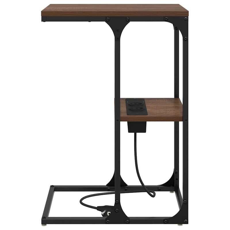 vidaXL Éjjeli asztal barna tölgy 41.5 x 26 x 60.5 cm Faanyag