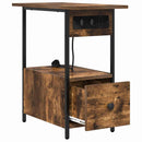 vidaXL Éjjeliszekrény fiókkal Füstölt tölgy 60 x 30 x 61 cm Faanyag