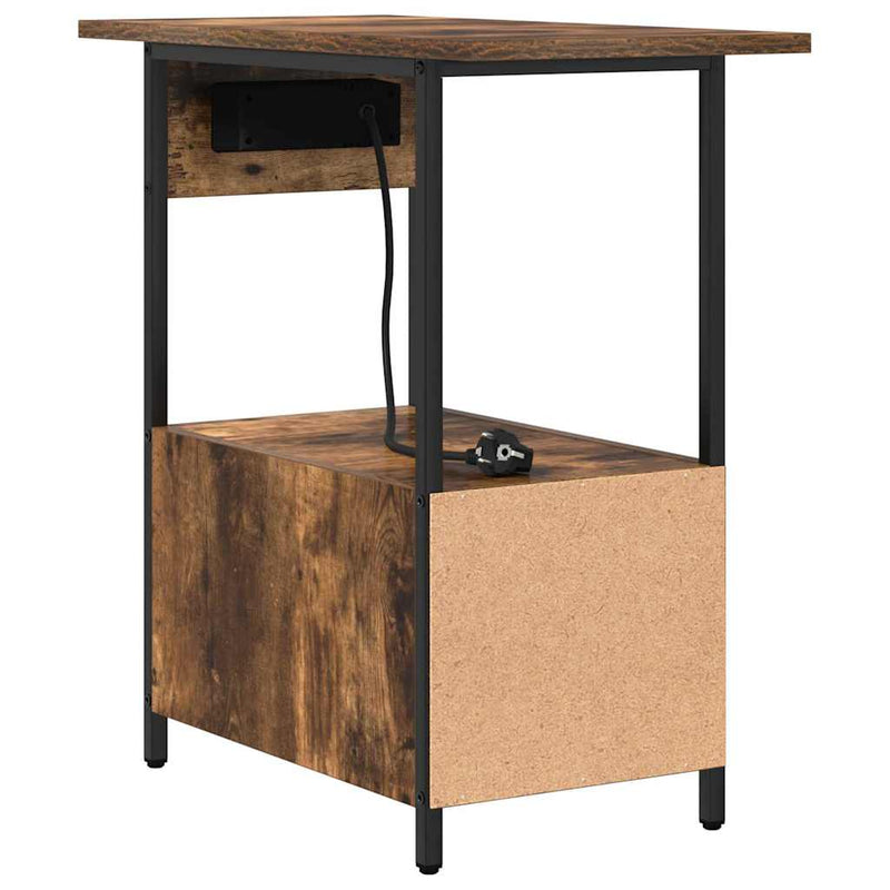 vidaXL Éjjeliszekrény fiókkal Füstölt tölgy 60 x 30 x 61 cm Faanyag