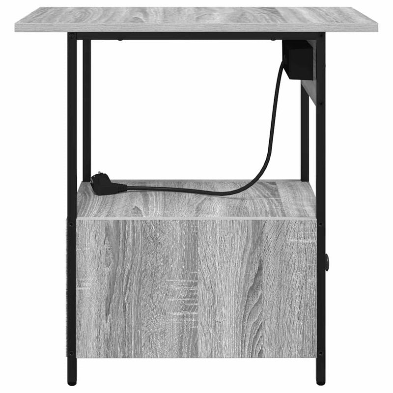 vidaXL Éjjeliszekrény fiókkal Szürke sonoma 60 x 30 x 61 cm Faanyag