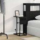 vidaXL Éjjeli asztal Musta tammi Faanyag