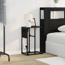 vidaXL Éjjeli asztal Musta tammi Faanyag