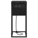 vidaXL Éjjeli asztal Musta tammi Faanyag