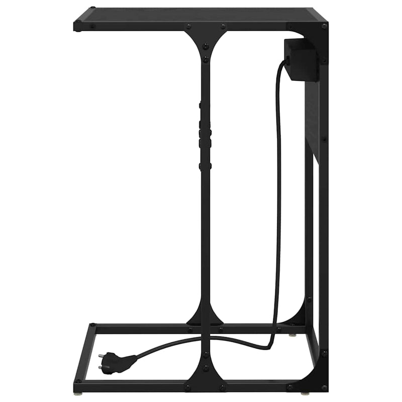 vidaXL Éjjeli asztal Musta tammi Faanyag