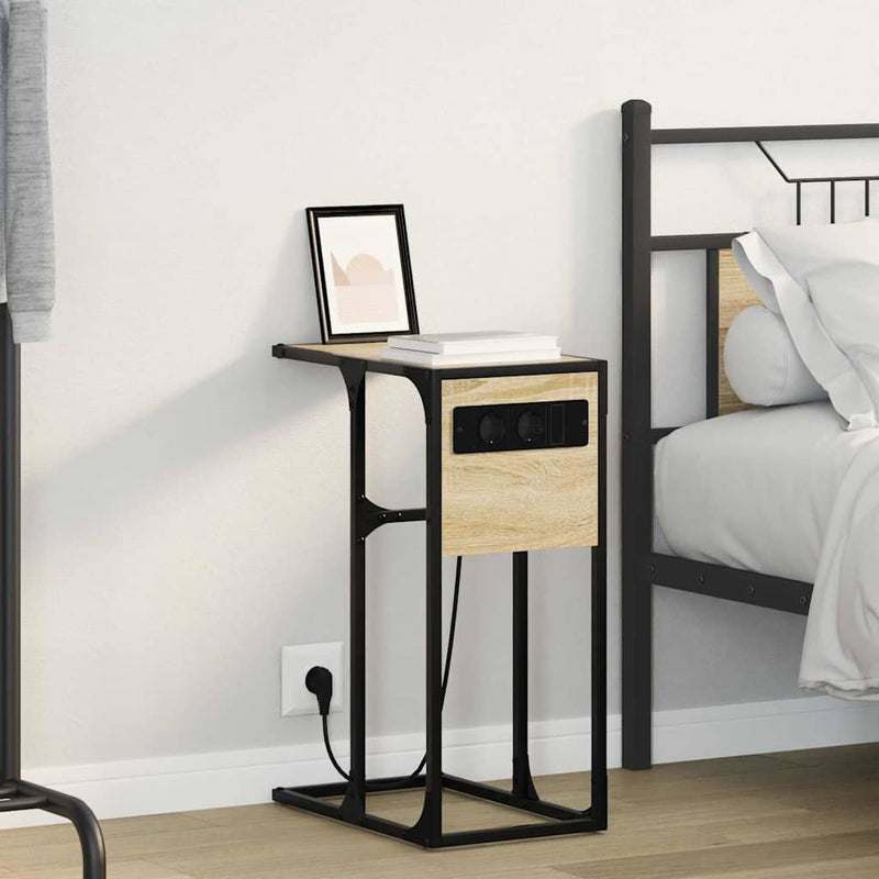 vidaXL Éjjeli asztal sonoma tölgy Faanyag