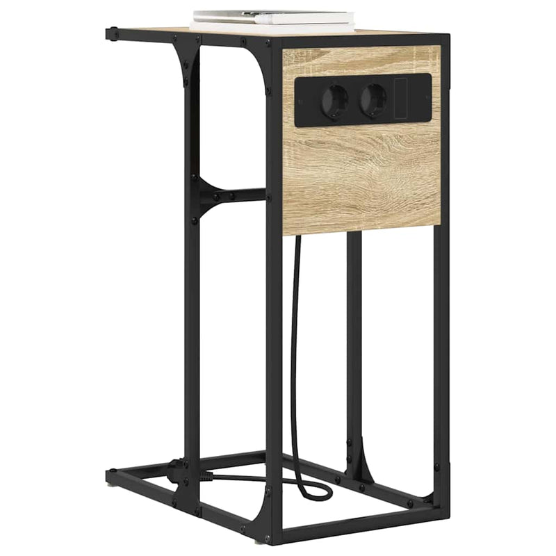 vidaXL Éjjeli asztal sonoma tölgy Faanyag