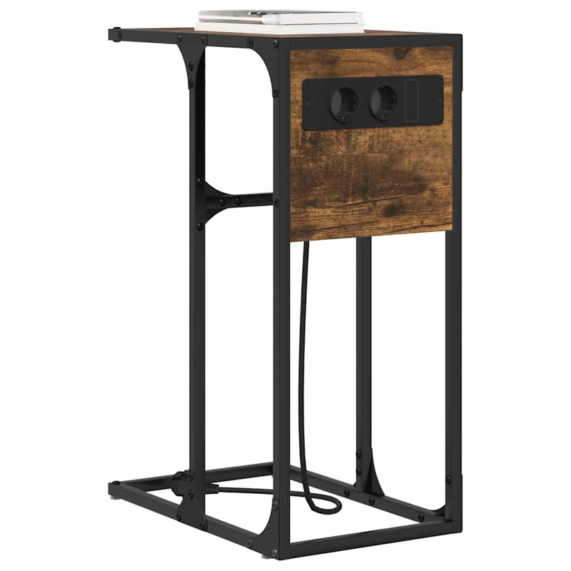 vidaXL Éjjeli asztal Füstölt tölgy Faanyag