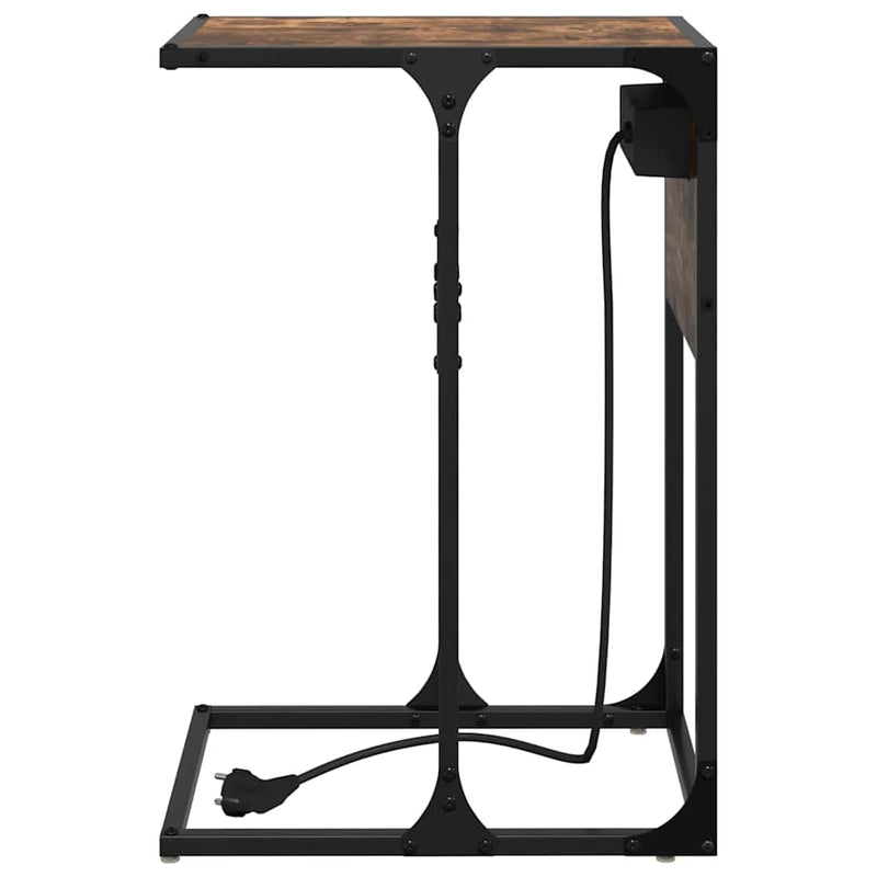 vidaXL Éjjeli asztal Füstölt tölgy Faanyag