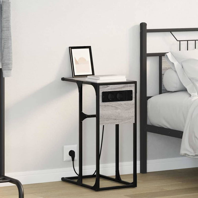 vidaXL Éjjeli asztal Szürke sonoma Faanyag